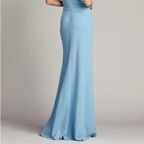 TADASHI SHOJI ASIER TEXTURED CREPE POWDER BLUE GOWN sz XL - Picture 6 of 6